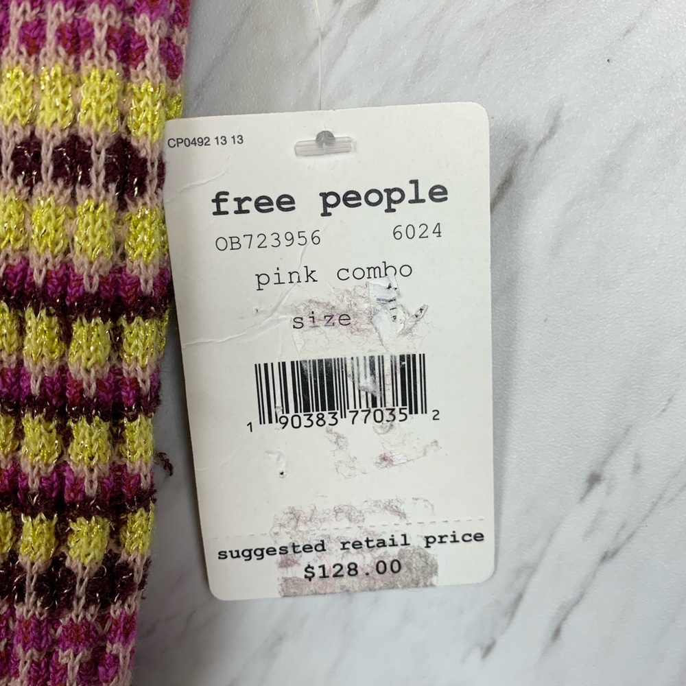 Free People Into You Mini Knit Dress S Retro Striped Dopamine Boho Colorful - Picture 7 of 8